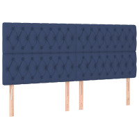 Produktbild för Ramsäng med madrass blå 180x200 cm tyg