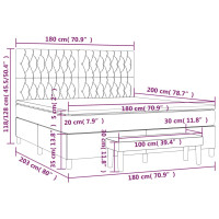 Produktbild för Ramsäng med madrass blå 180x200 cm tyg