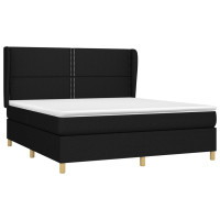 Produktbild för Ramsäng med madrass svart 180x200 cm tyg