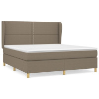 Produktbild för Ramsäng med madrass taupe 180x200 cm tyg