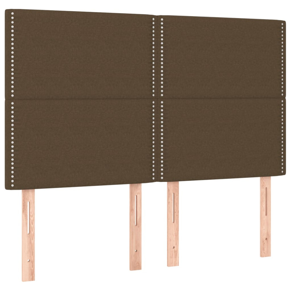 Produktbild för Ramsäng med madrass mörkbrun 140x200 cm tyg
