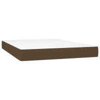 Produktbild för Ramsäng med madrass mörkbrun 140x200 cm tyg
