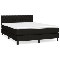Produktbild för Ramsäng med madrass svart 140x200 cm tyg