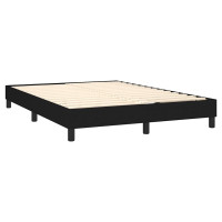 Produktbild för Ramsäng med madrass svart 140x200 cm tyg