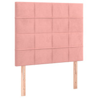 Produktbild för Sänggavel LED rosa 100x5x118/128 cm tyg