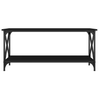 Produktbild för Soffbord svart 100x45x45 cm konstruerat trä och järn