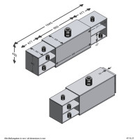 Miniatyr av produktbild för FMD Tv-bänk 194,5x39,9x49,2 cm ek och svart