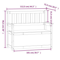 Produktbild för Bänk honungsbrun 112,5x51,5x96,5 cm massiv furu