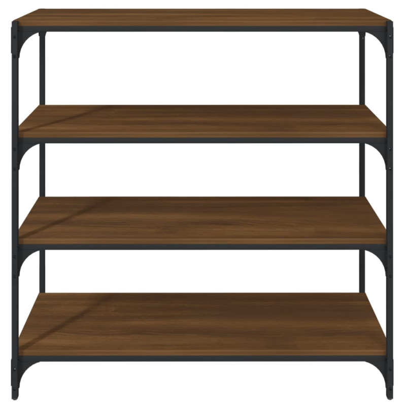 Produktbild för Bokhylla brun ek 100x33x100 cm konstruerat trä och stål