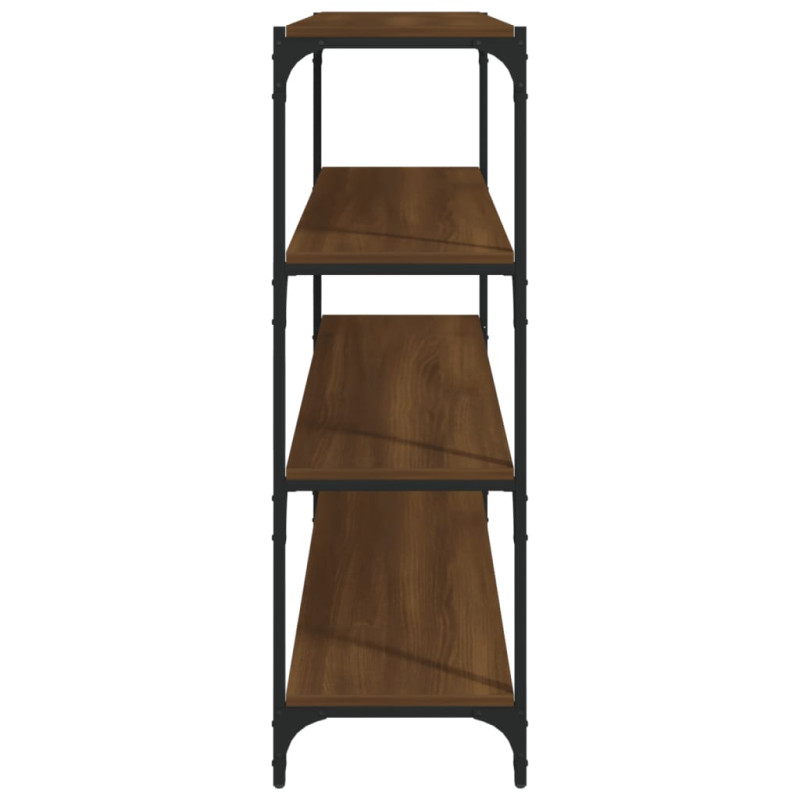 Produktbild för Bokhylla brun ek 100x33x100 cm konstruerat trä och stål