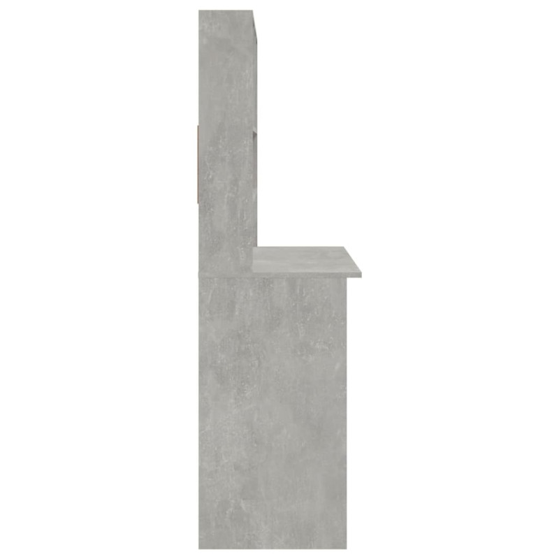 Produktbild för Skrivbord med hyllor betonggrå 102x45x148 cm konstruerat trä
