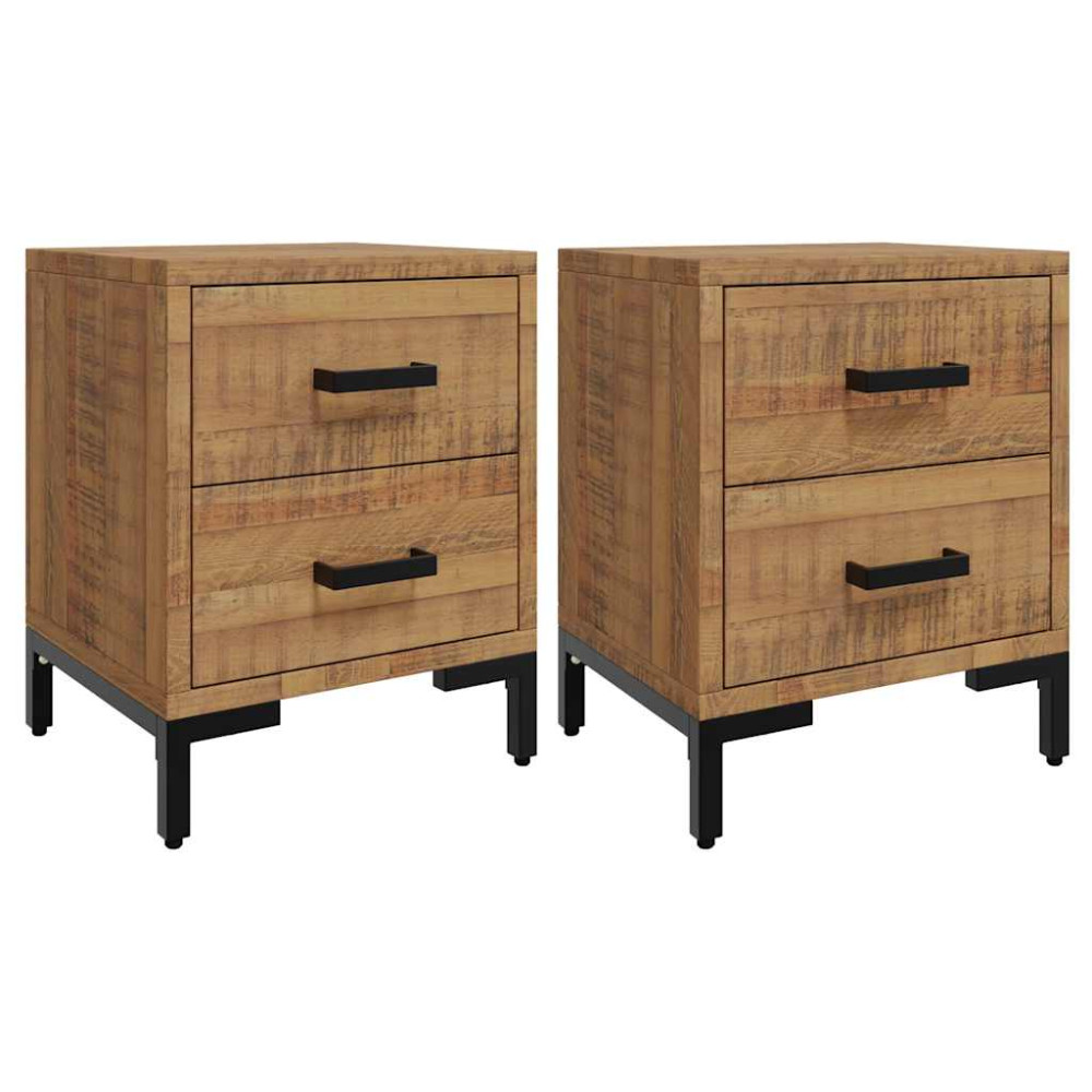 Produktbild för Sängbord 2 st 36x30x45 cm massiv furu