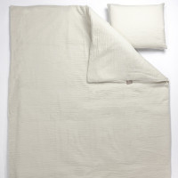 Produktbild för Påslakan Säng Muslin Ivory