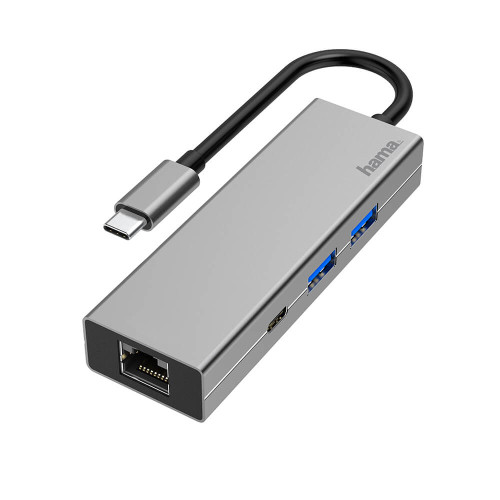 Hama Adapter USB-C Multi 4x Portar LAN
