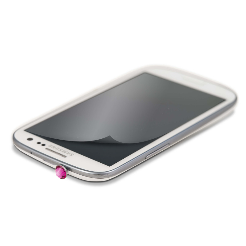 Produktbild för WHITE-DIAMONDS 3,5mm PIN Rosa inkl Sams.S3 glitterskärmskydd
