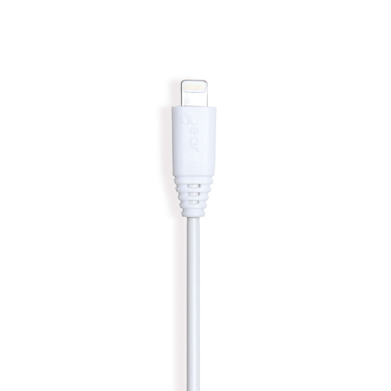 Produktbild för Laddkabel Lightning to USB-A 1m Vit MFI Rund Kabel