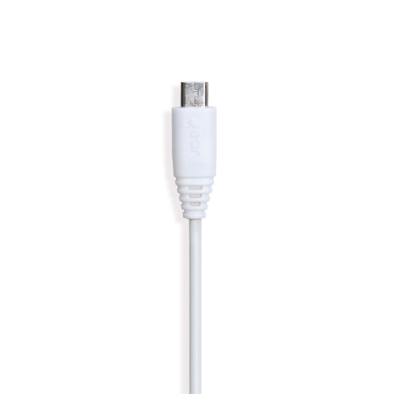 Produktbild för Laddkabel MicroUSB to USB-A 1m Vit Rund Kabel