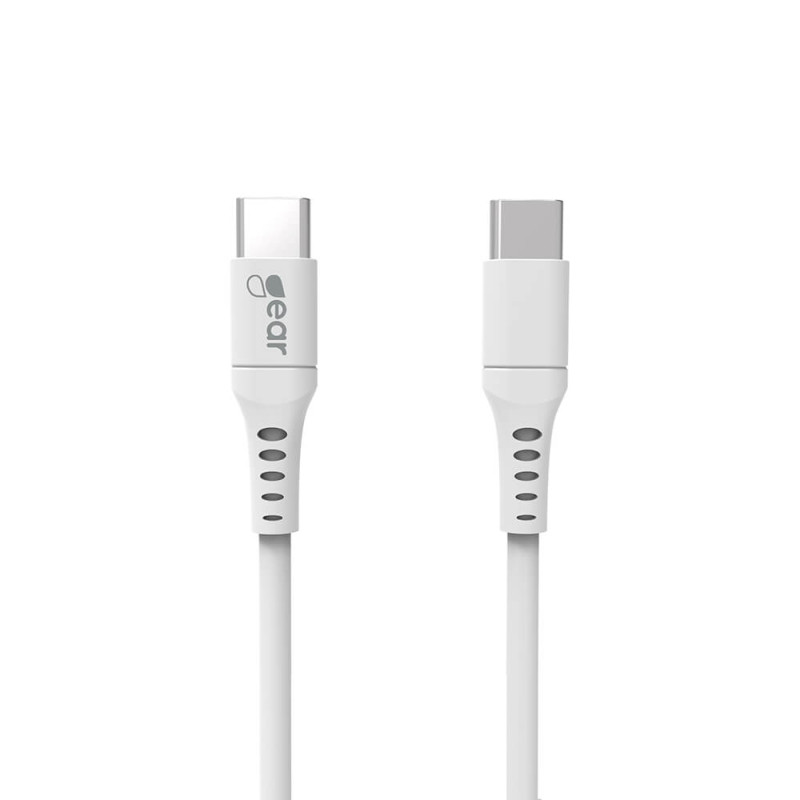 Produktbild för Laddkabel USB-C till USB-C 2.0 1m Vit Rund Kabel