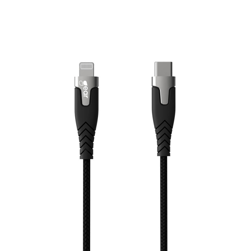 Produktbild för Laddkabel PRO USB-C till Lightning C94 1.5m Svart Kevlarkabel med Metallkopplingar