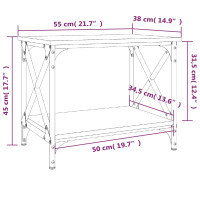 Produktbild för Soffbord sonoma ek 55x38x45 cm konstruerat trä