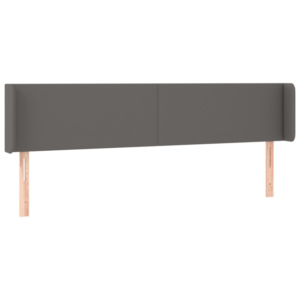 Produktbild för Sänggavel LED grå 203x16x78/88 cm konstläder