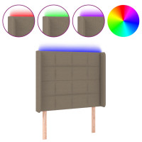 Produktbild för Sänggavel LED taupe 83x16x118/128 cm tyg