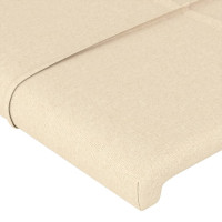 Produktbild för Sänggavel LED gräddvit 83x16x118/128 cm tyg