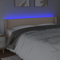 Produktbild för Sänggavel LED cappuccino 183x16x78/88 cm konstläder
