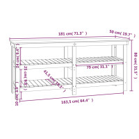 Produktbild för Arbetsbänk 181x50x80 cm massiv furu