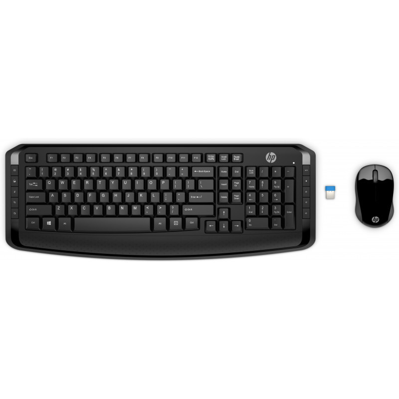 Produktbild för HP trådlöst tangentbord och mus 300 (OBS! Tyskt tangentbord)