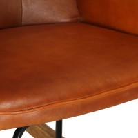 Miniatyr av produktbild för Gungstol med fotpall ljusbrun äkta läder