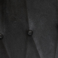 Miniatyr av produktbild för Gungstol med fotpall svart äkta läder
