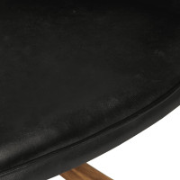 Miniatyr av produktbild för Gungstol med fotpall svart äkta läder