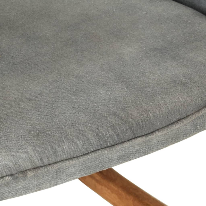 Produktbild för Gungstol med fotpall grå vintage kanvas