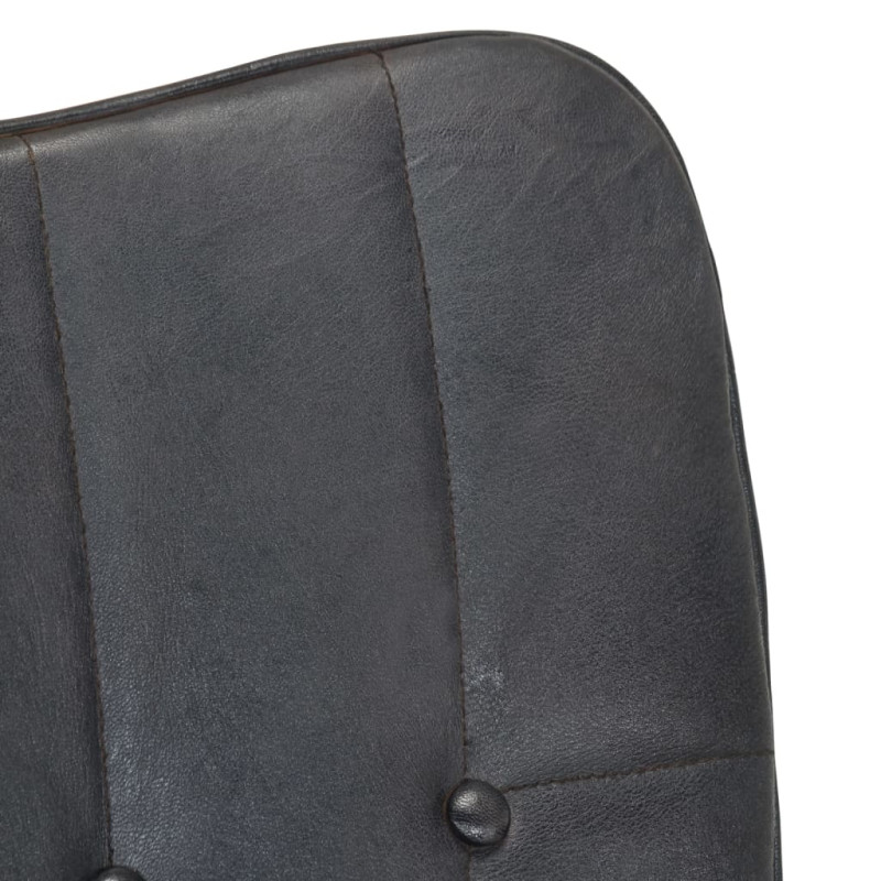 Produktbild för Gungstol med fotpall grå äkta läder