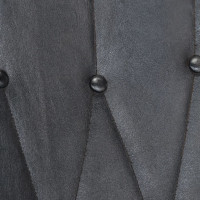 Miniatyr av produktbild för Gungstol med fotpall grå äkta läder