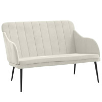 Produktbild för Bänk gräddvit 110x76x80 cm sammet