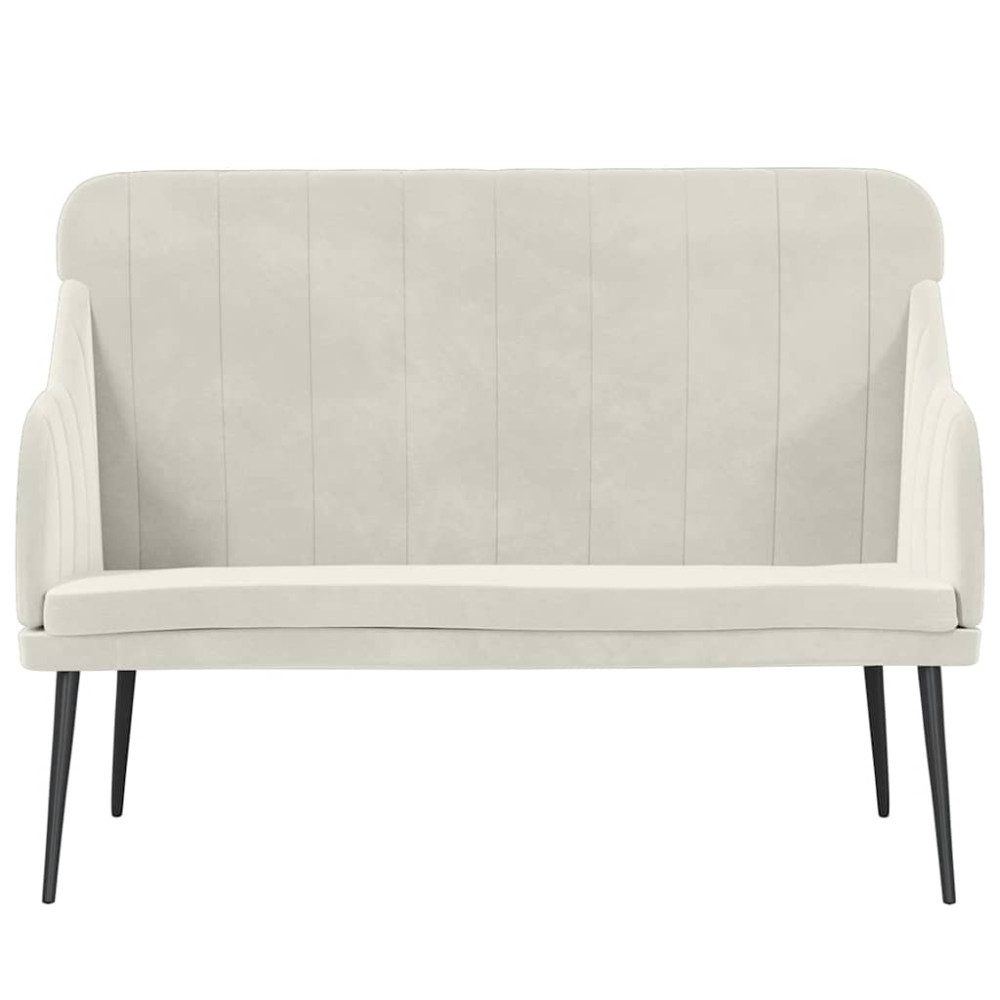 Produktbild för Bänk gräddvit 110x76x80 cm sammet