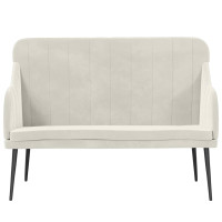Produktbild för Bänk gräddvit 110x76x80 cm sammet