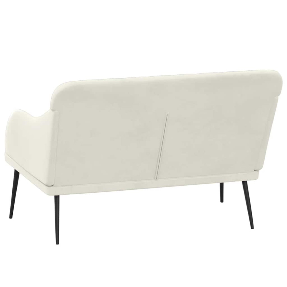 Produktbild för Bänk gräddvit 110x76x80 cm sammet