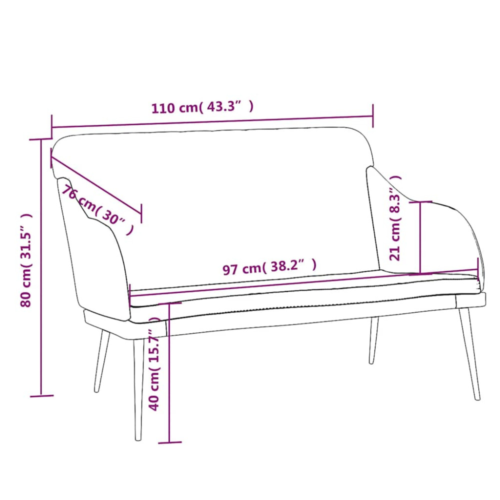 Produktbild för Bänk gräddvit 110x76x80 cm sammet