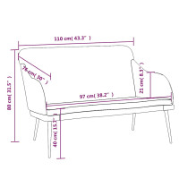 Produktbild för Bänk gräddvit 110x76x80 cm sammet