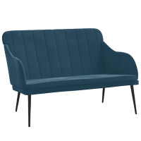 Produktbild för Bänk blå 110x76x80 cm sammet