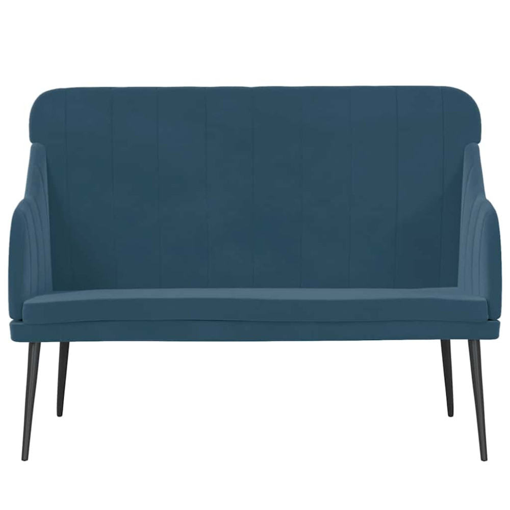 Produktbild för Bänk blå 110x76x80 cm sammet