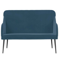 Produktbild för Bänk blå 110x76x80 cm sammet