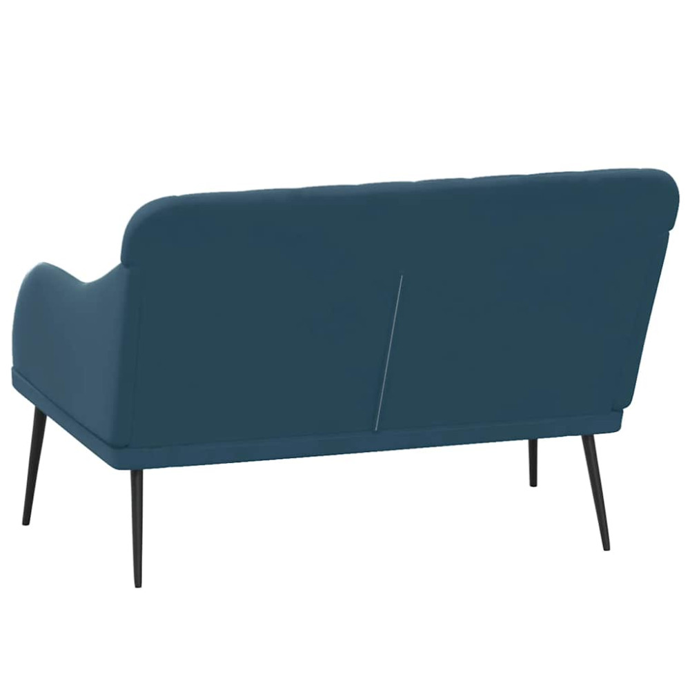 Produktbild för Bänk blå 110x76x80 cm sammet
