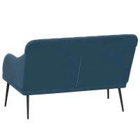 Produktbild för Bänk blå 110x76x80 cm sammet