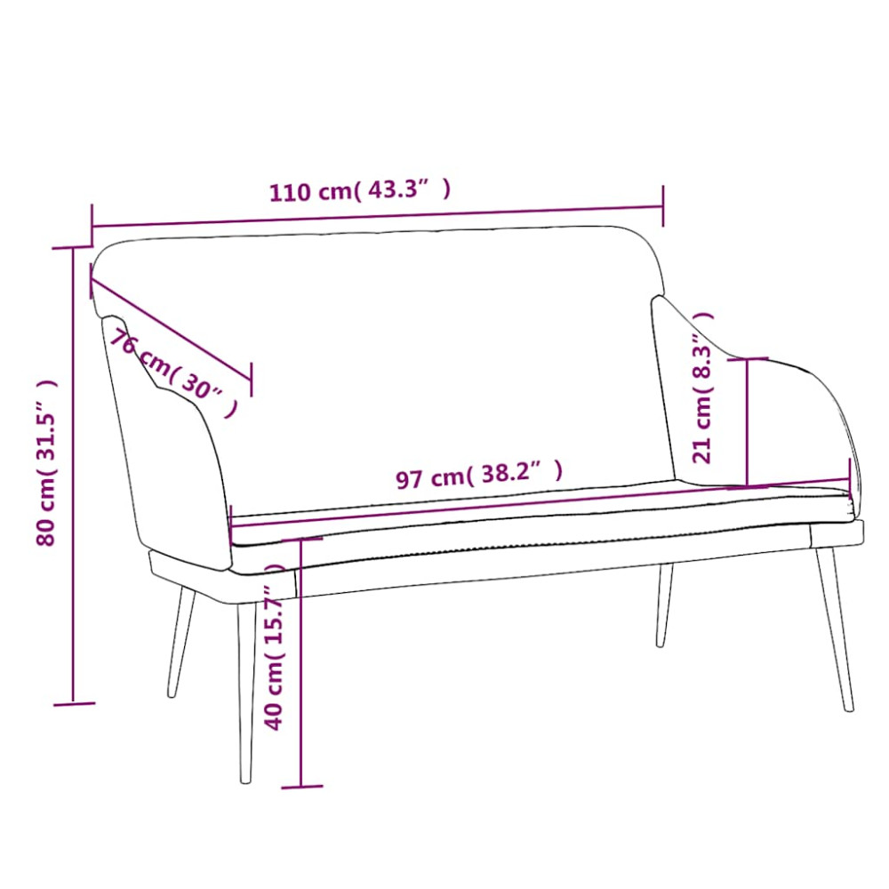 Produktbild för Bänk blå 110x76x80 cm sammet