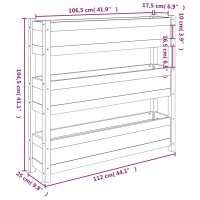 Produktbild för Odlingslåda honungsbrun 112x25x104,5 cm massiv furu