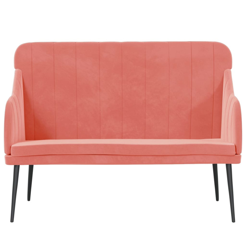 Produktbild för Bänk rosa 110x76x80 cm sammet